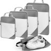 Jelbolin 5 Set Compression Packing Cubes Travel: Suitcase Organizers Bags for Compression Luggage Organizer Bags for Traveling Packing Organizers for Travel Essentials Accessories, Grey