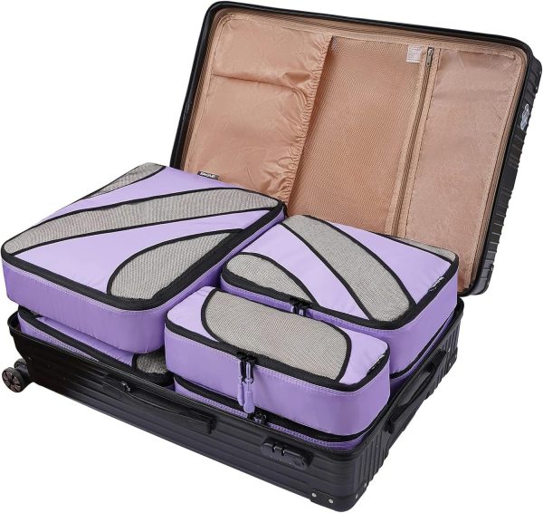 BAGAIL 6 Set Packing Cubes,Travel Luggage Packing Organizers(6Set Lavender) - Image 6