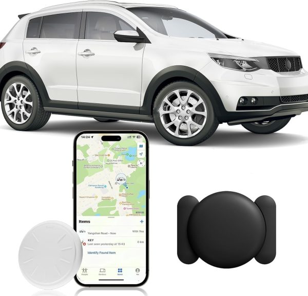 Car GPS Tracking Device for Vehicles,Cars etc,1PCS Real Time GPS Tracker for Vehicles Work with Find My (iOS Only),Mini Hidden Car Tracker with Magnetic Waterproof Case,No Monthly Fee(Black)