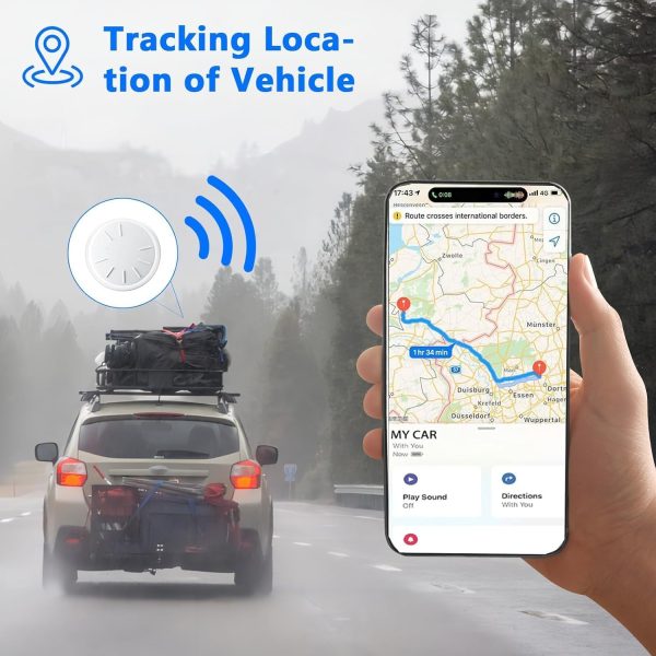 Car GPS Tracking Device for Vehicles,Cars etc,1PCS Real Time GPS Tracker for Vehicles Work with Find My (iOS Only),Mini Hidden Car Tracker with Magnetic Waterproof Case,No Monthly Fee(Black) - Image 3