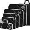 Compression Packing Cubes for Travel, 6 Set Packing Cubes for Travel Essentials, Ultralight Suitcase Organiser Bags Set for Travel, Expandable Luggage Travel Bags for Carry-on Luggage Suitcase (Black)