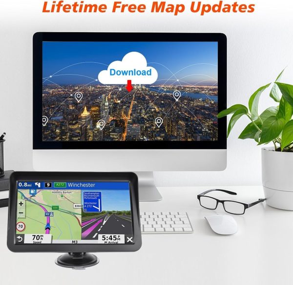 GPS Car Navigator, 9 Inch Display, Voice Guidance, Lifetime Maps with Voice Guidance and Speed Camera Warning 2D&3D map Americas Maps Free Lifetime Map - Image 3