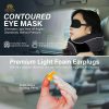 Neck Pillow Head, Chin, Neck 360° Support Pillow Adjustable 100% Pure Memory Foam Pillow for Airplanes, Car & Home, Ergonomic Design Full Neck Surround Bundle Eyecover & Earplugs (Black) - Image 5