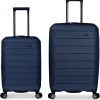 Pagosa Indestructible Hardshell Expandable Spinner Luggage, Navy, 2 Piece Set