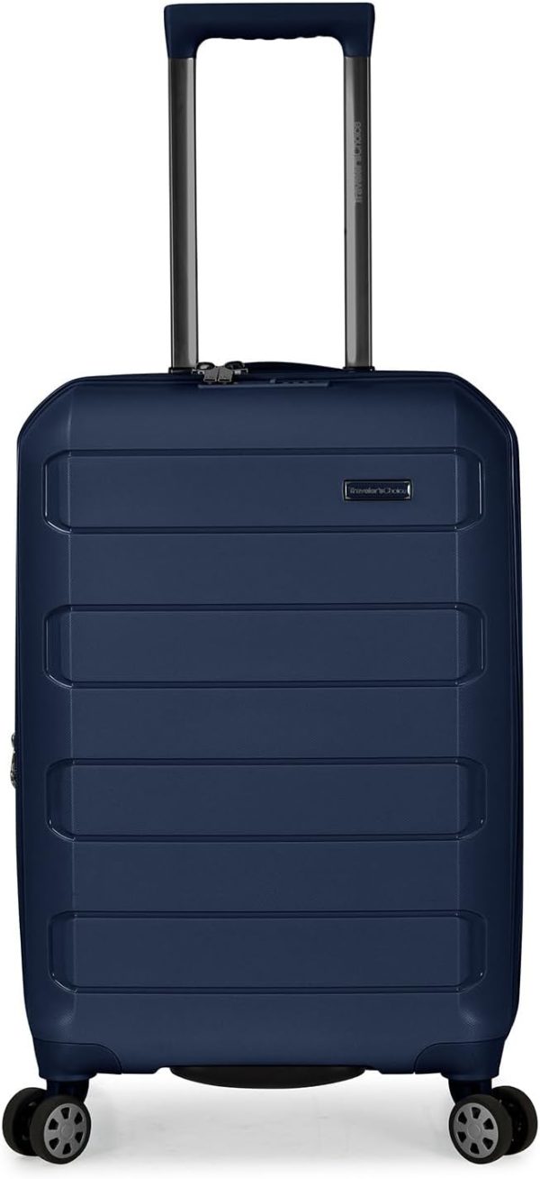 Pagosa Indestructible Hardshell Expandable Spinner Luggage, Navy, 2 Piece Set - Image 3