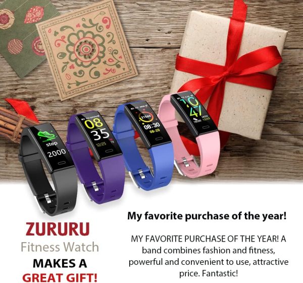 ZURURU Fitness Tracker with Blood Pressure Heart Rate Sleep Health Monitor for Men and Women, Upgraded Waterproof Activity Tracker Watch, Step Calorie Counter Pedometer Purple - Image 6